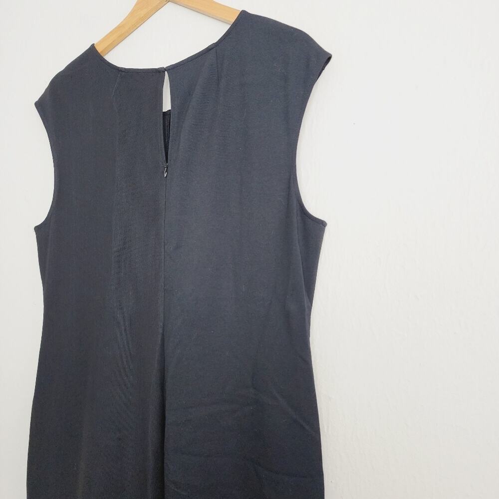 NWT DKNY Black Knit Mesh Sleeveless Sheath Dress Plus Size 16 LBD Professional - Picture 8 of 9